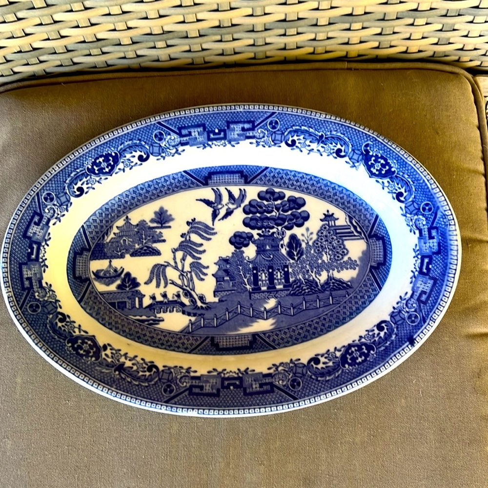 Vintage Old Willow Mott Oval Platter